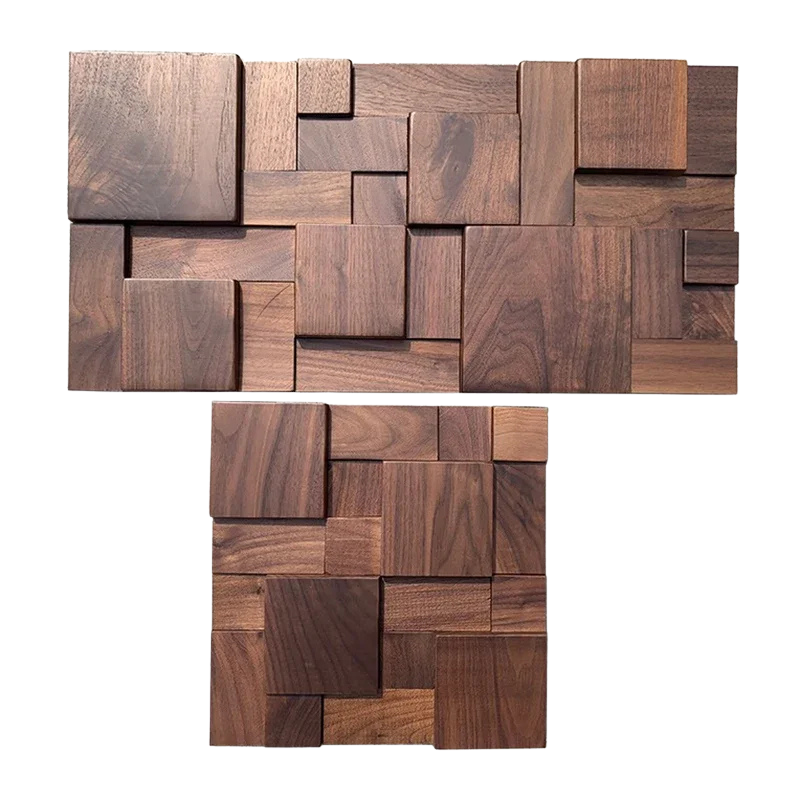 Panneau Mural en bois massif de noyer noir ou clair