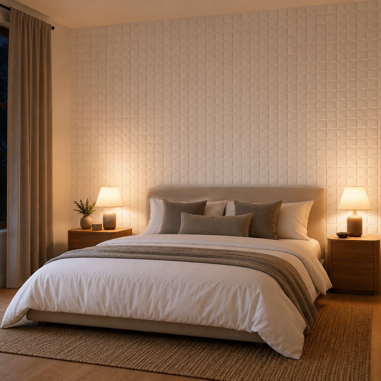 Panneau mural blanc mat 3D avec motif bombé design