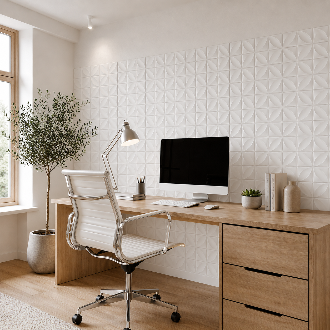 Panneau mural 3D imperméable au motif pétale géométrique