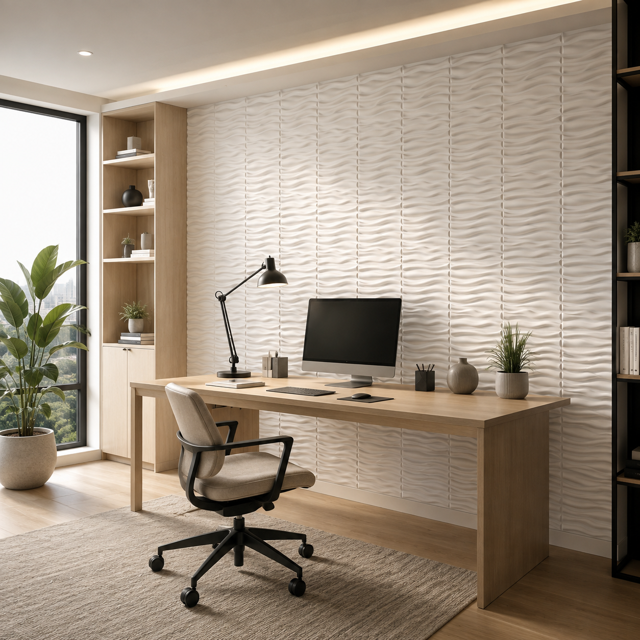 Panneau décoratif mural 3D ondulé en PVC design