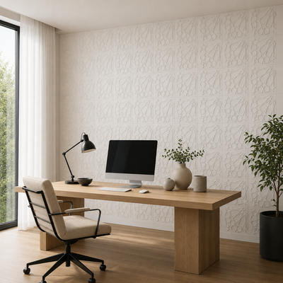 Panneau décoratif mural 3D blanc à motif étoilé géométrique