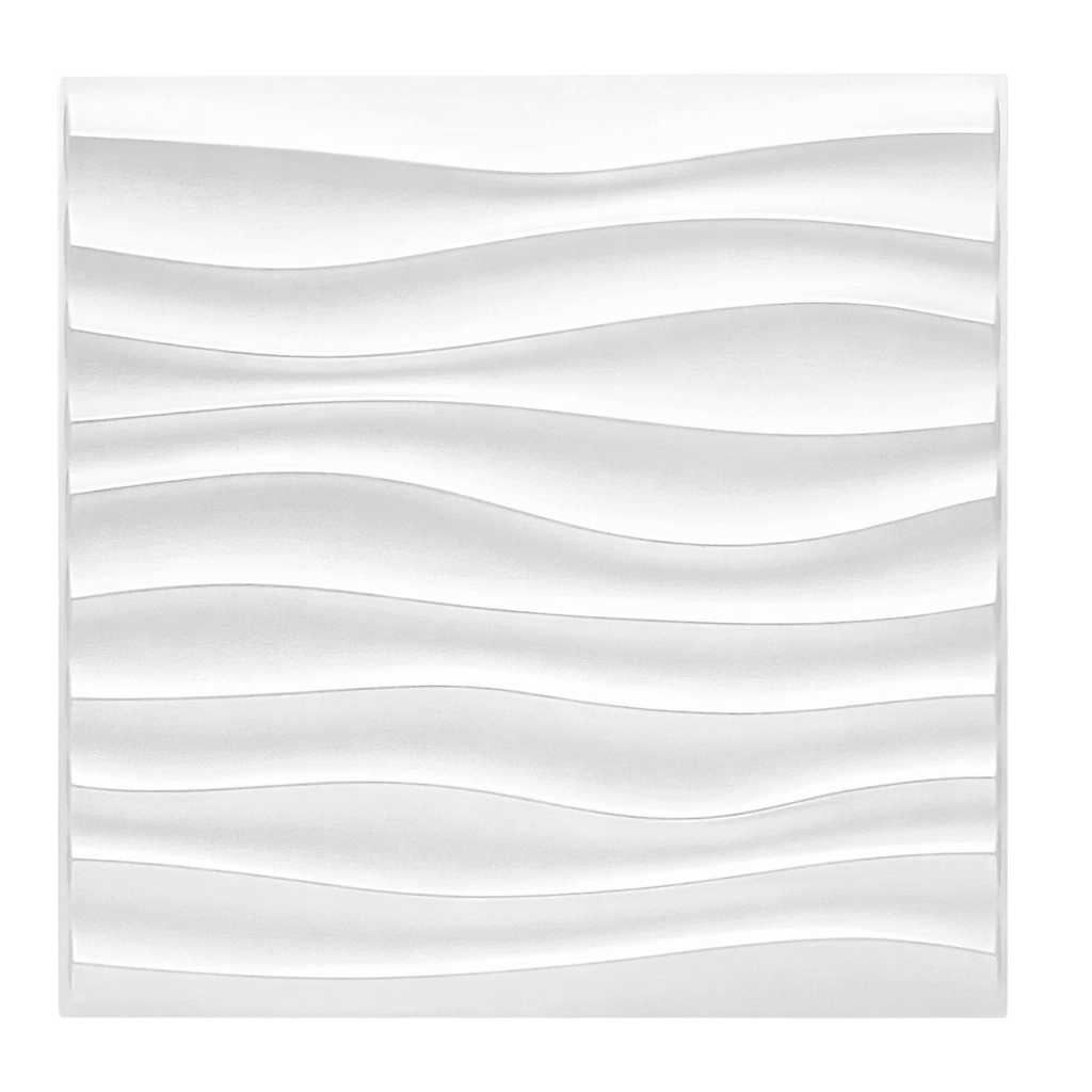 Panneau décoratif 3D blanc en PVC effet vague