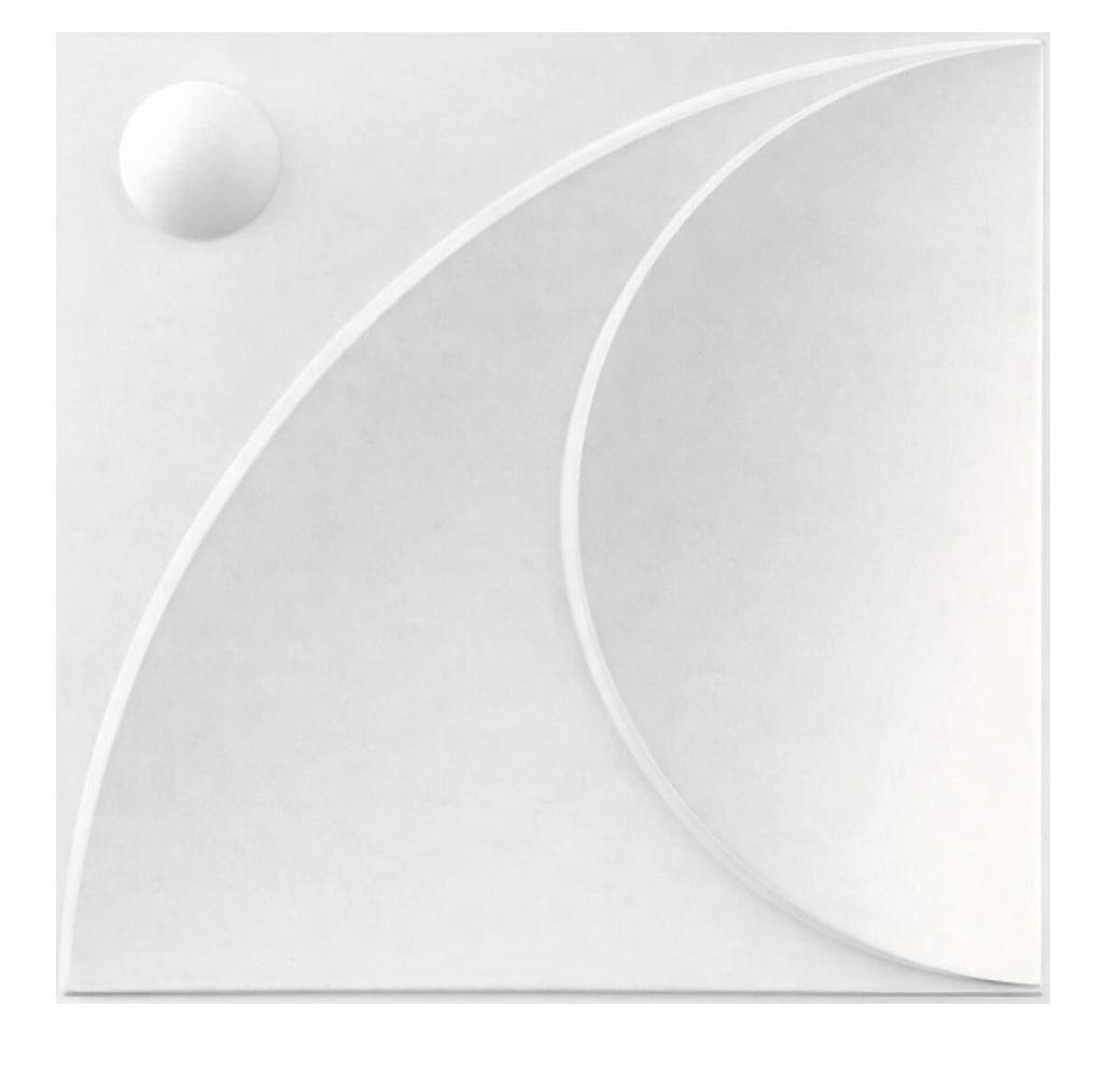 Panneau mural 3D en PVC blanc mat à motif géométrique courbé