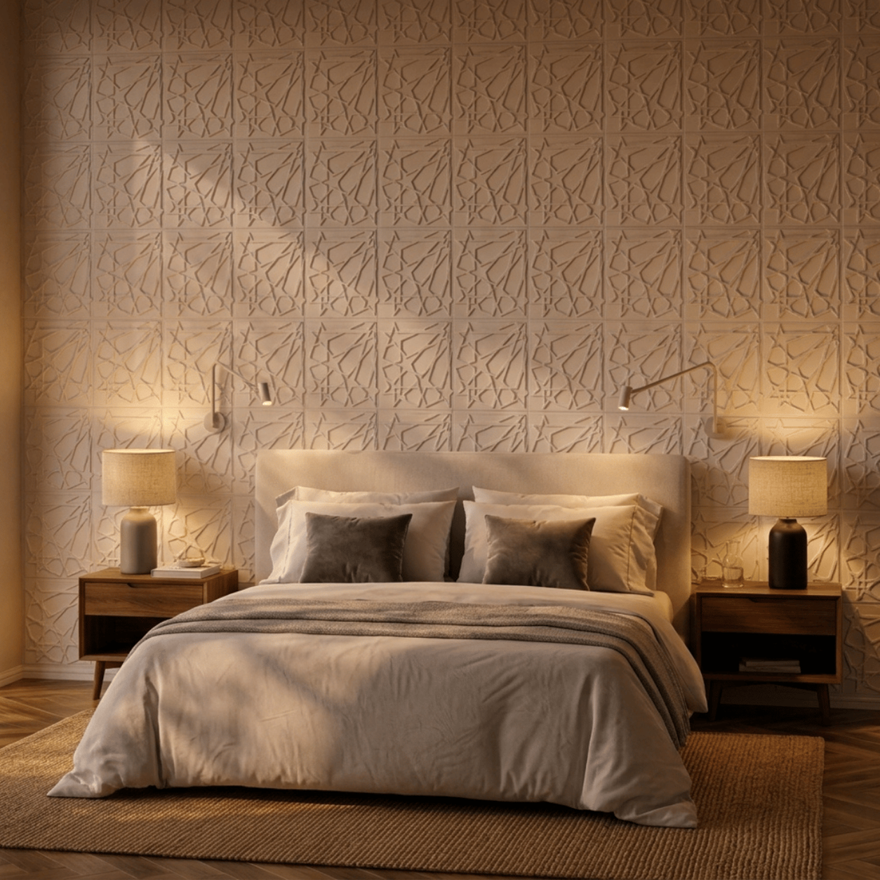 Panneau mural en PVC 3D avec motif étoiles en relief