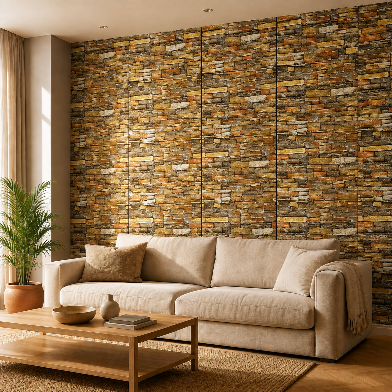 Panneau mural 3D effet brique adhésif