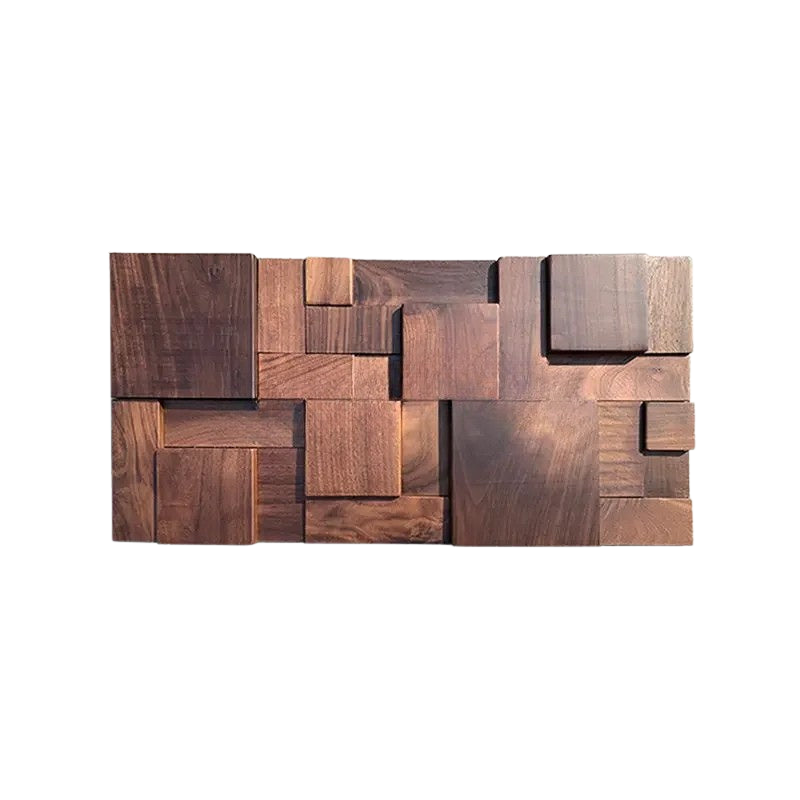 Panneau Mural en bois massif de noyer noir ou clair