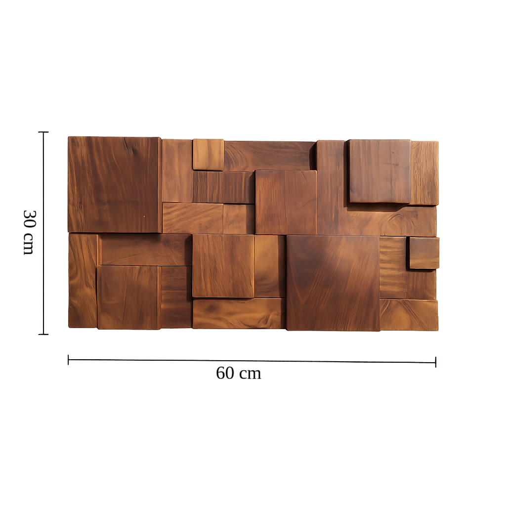 Panneau Mural en bois massif de noyer noir ou clair