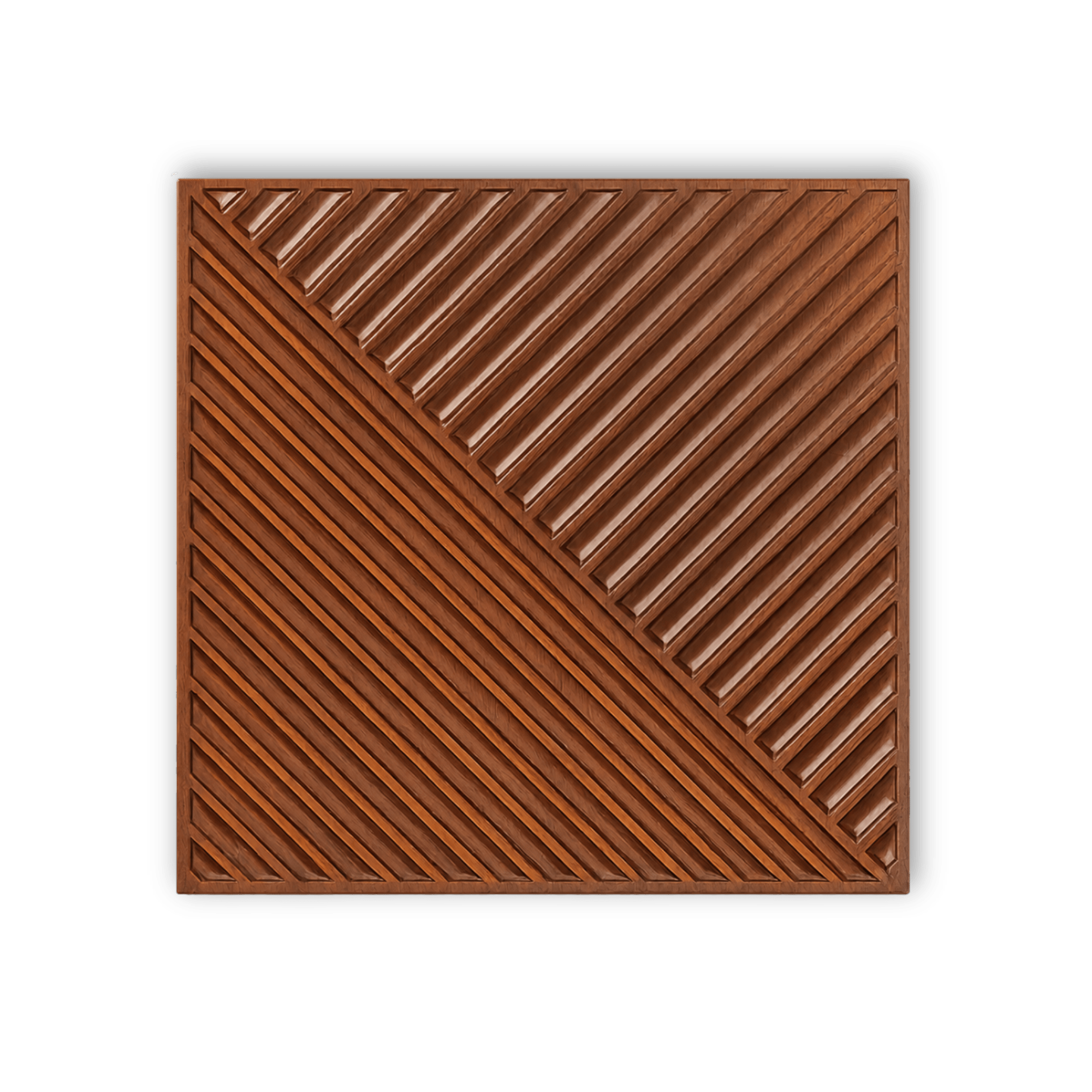 Panneau mural en PVC 3D effet bois et lignes obliques