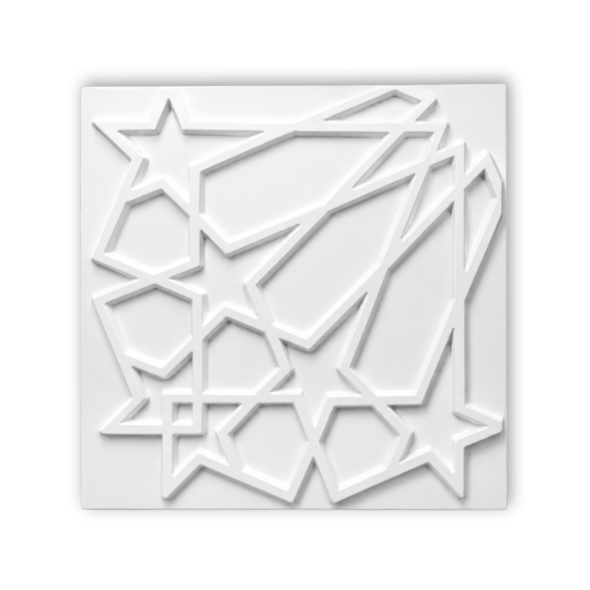 Panneau mural en PVC 3D avec motif étoiles en relief