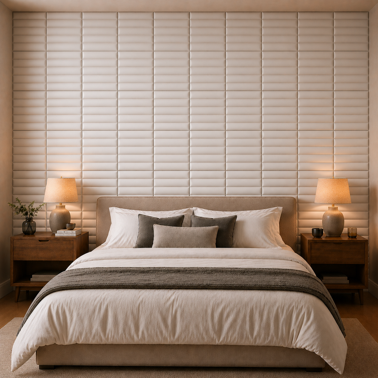 Panneau mural 3D en PVC avec relief ondulé blanc mat