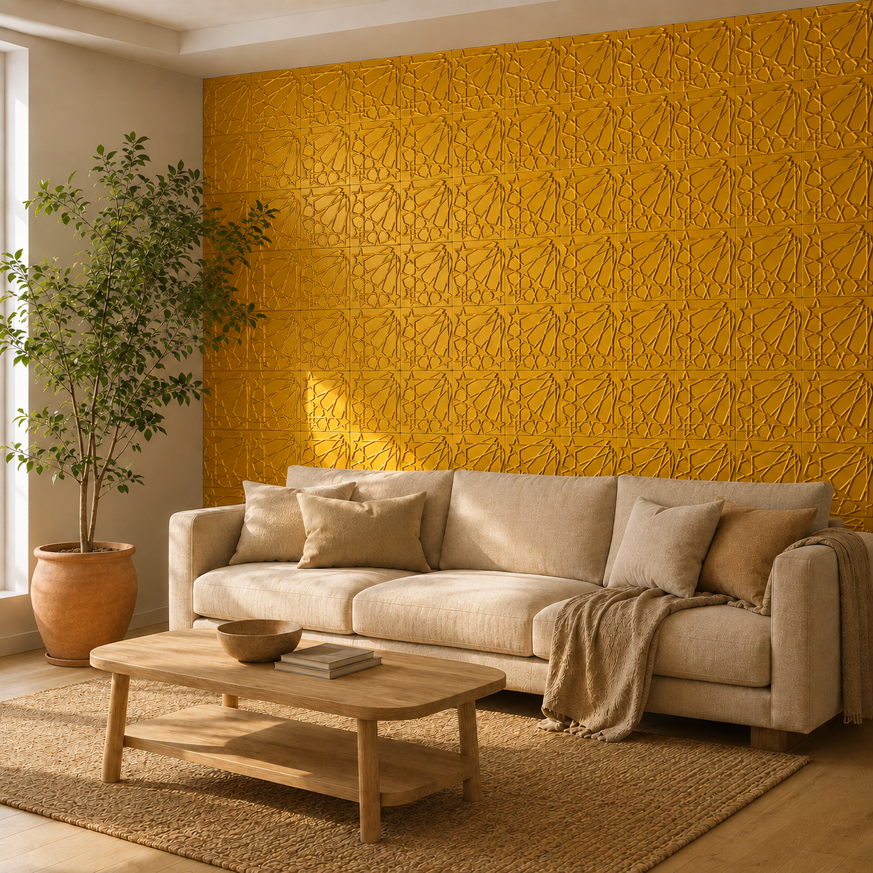 Panneaux muraux 3D étoiles en PVC