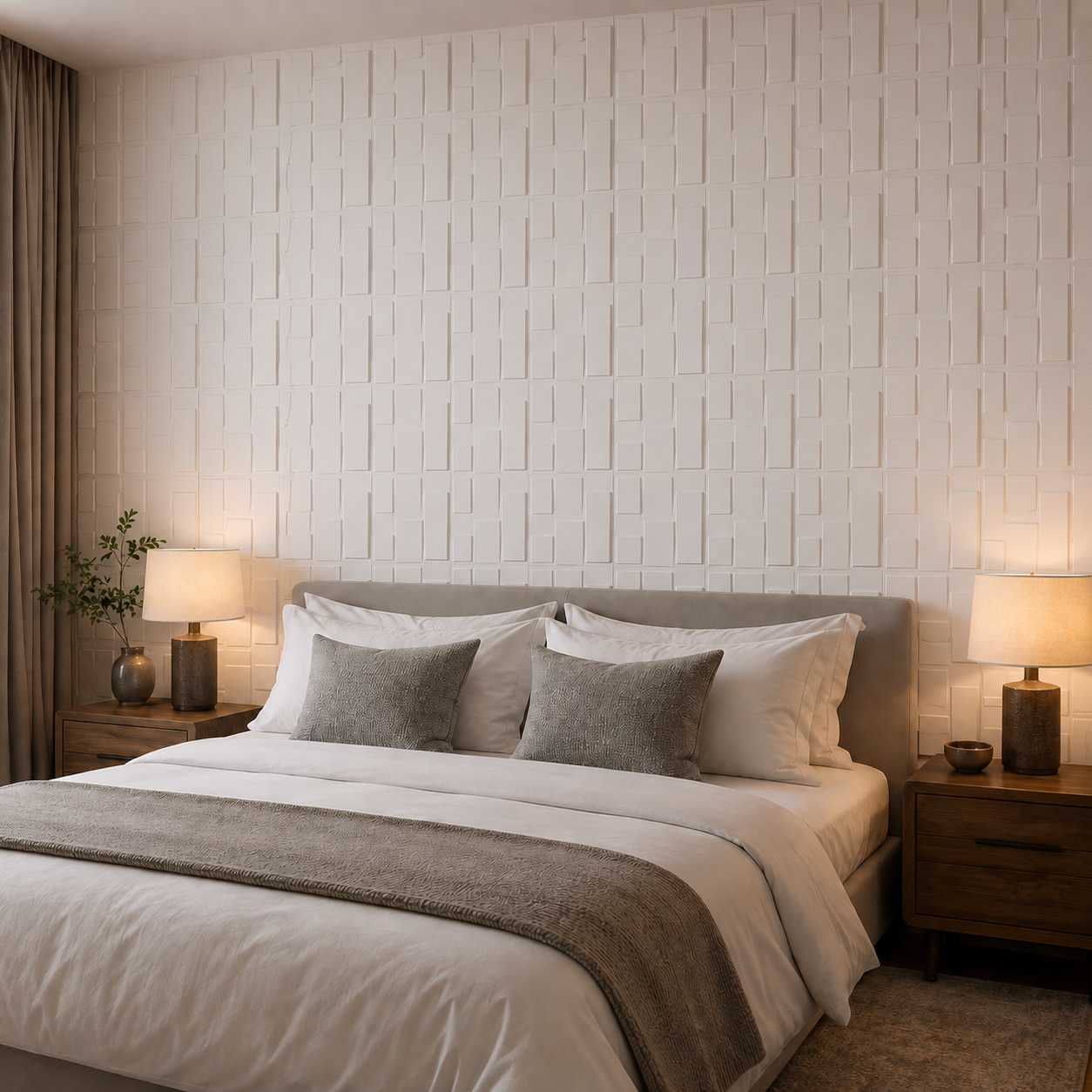Panneau mural 3D en PVC design au motif géométrique embossé