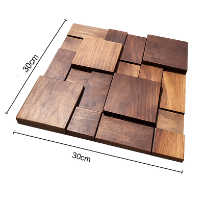 Panneau Mural en bois massif de noyer noir ou clair