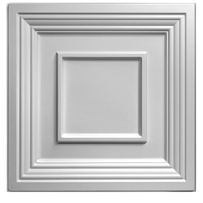 Plaque décorative murale 3D avec motif à cadre en relief