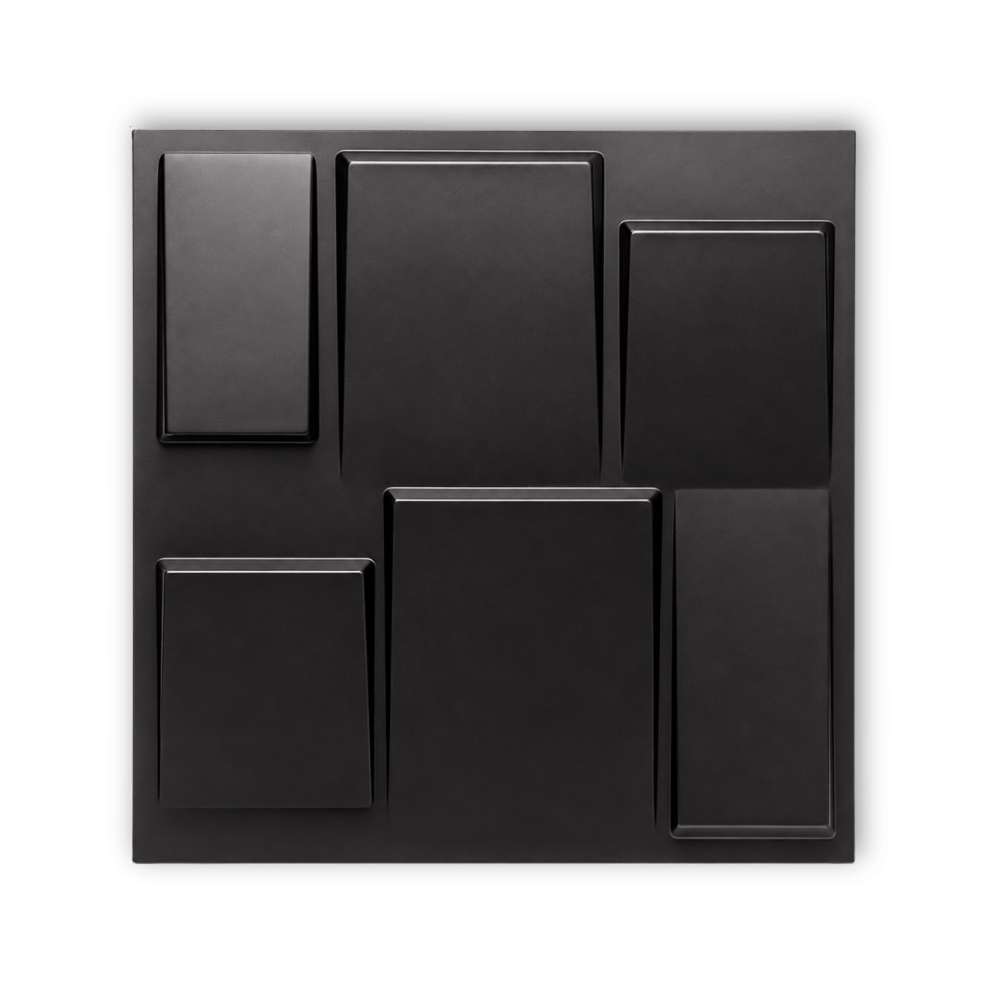 Panneau mural géométrique 3D noir avec relief rectangulaire
