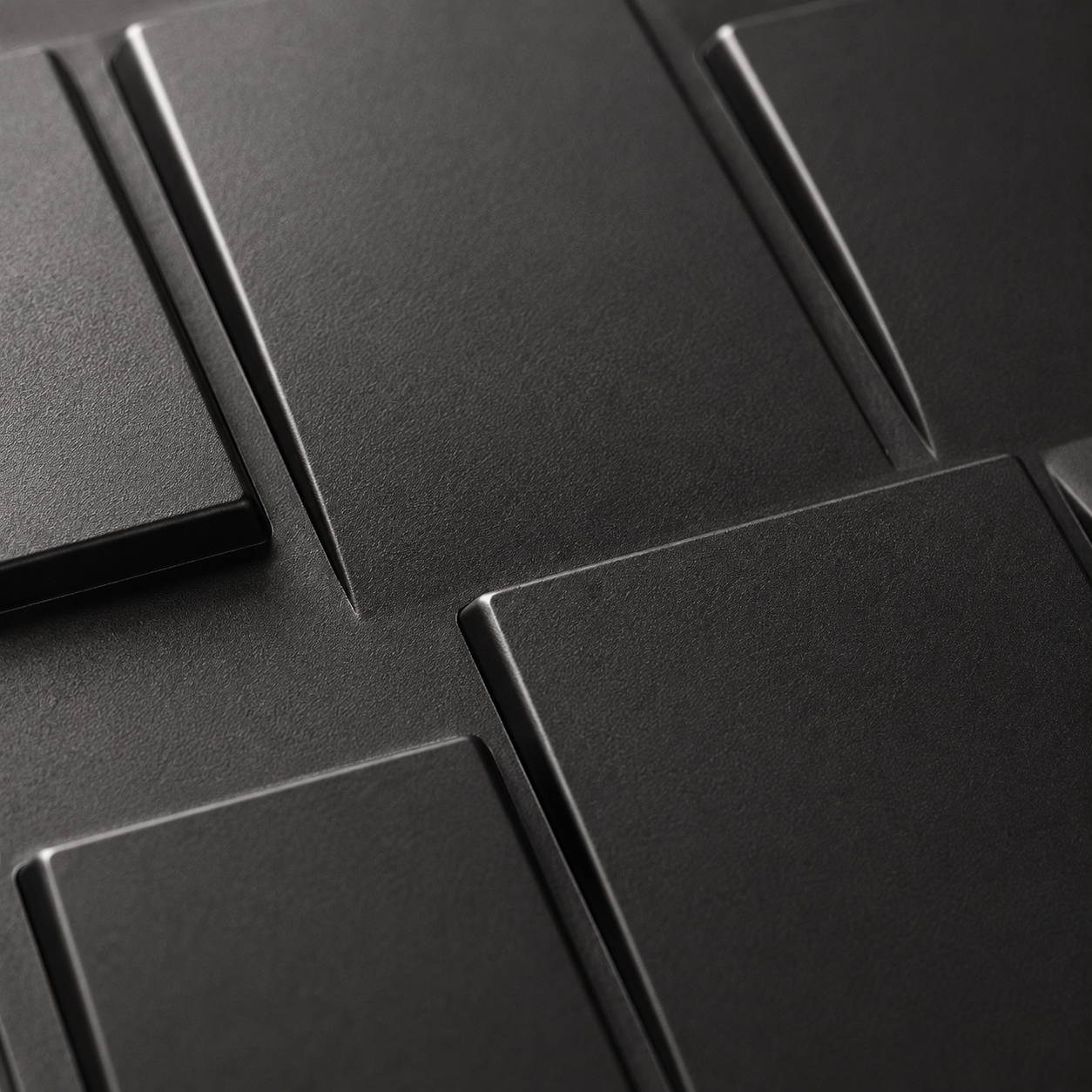 Panneau mural géométrique 3D noir avec relief rectangulaire