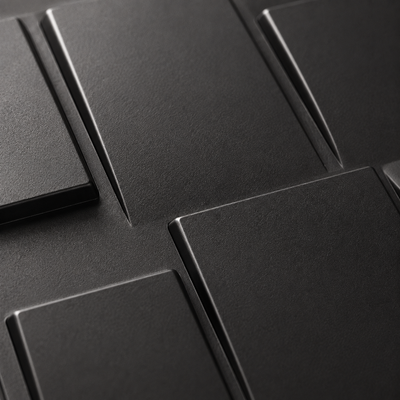 Panneau mural géométrique 3D noir avec relief rectangulaire