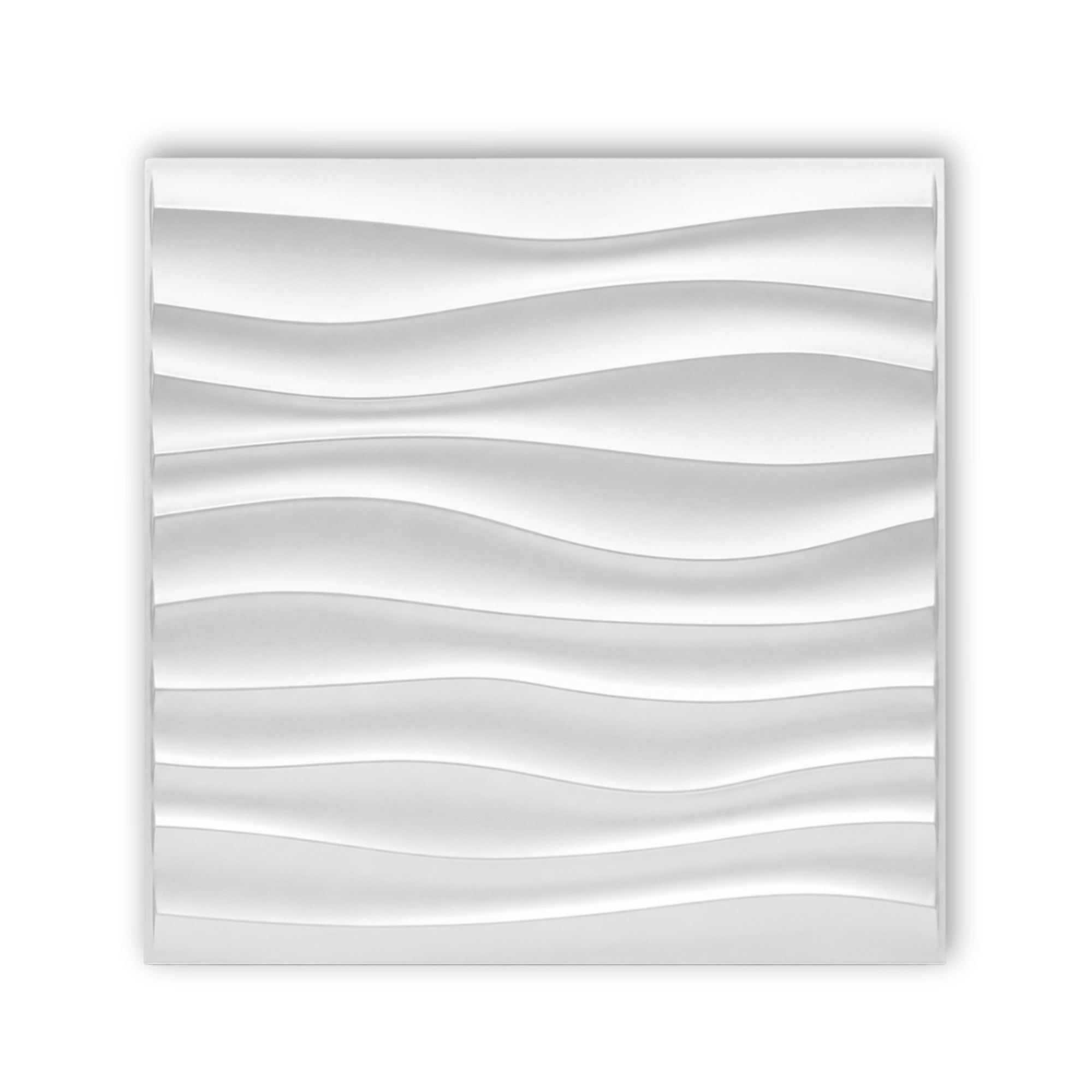 Panneau mural 3D blanc mat en PVC à motif ondulé