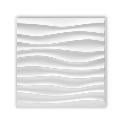 Panneau mural 3D blanc mat en PVC à motif ondulé
