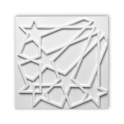 Panneau décoratif mural 3D blanc à motif étoilé géométrique