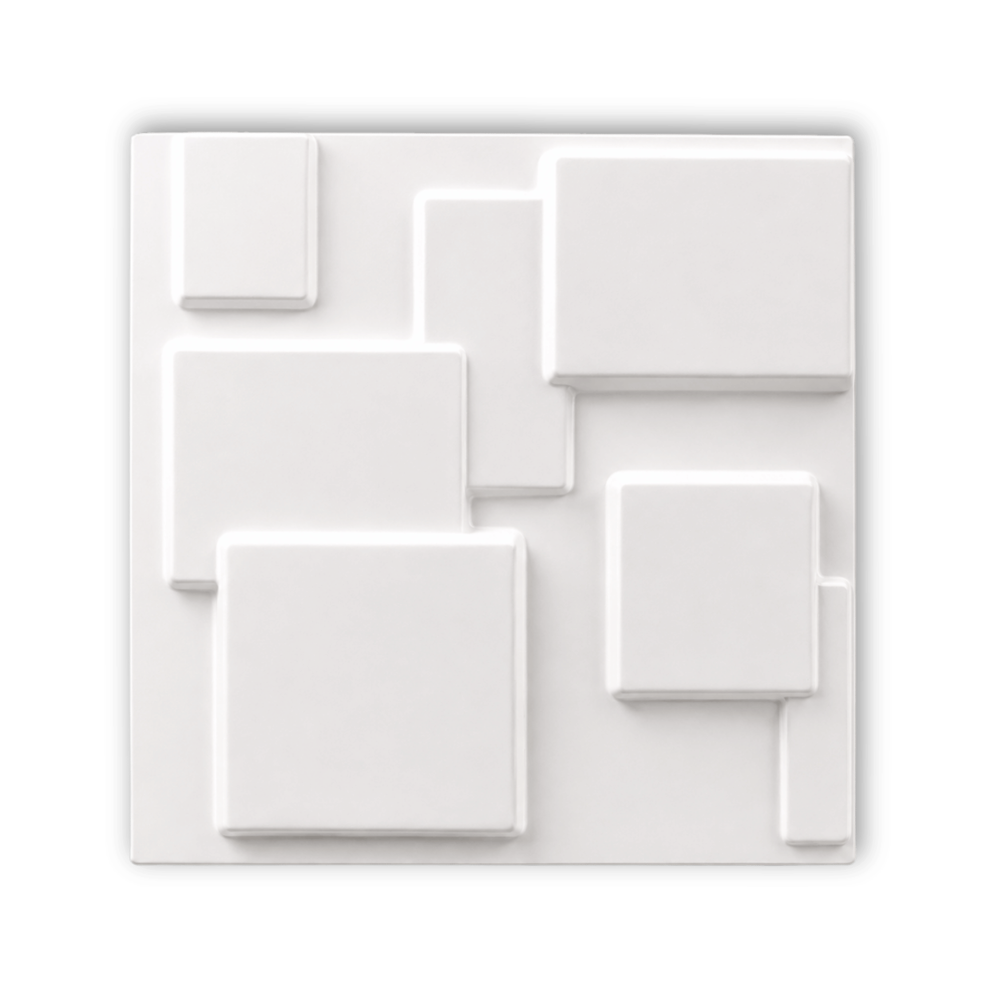 Panneau mural 3D Blanc en PVC à motif rectangulaire superposé