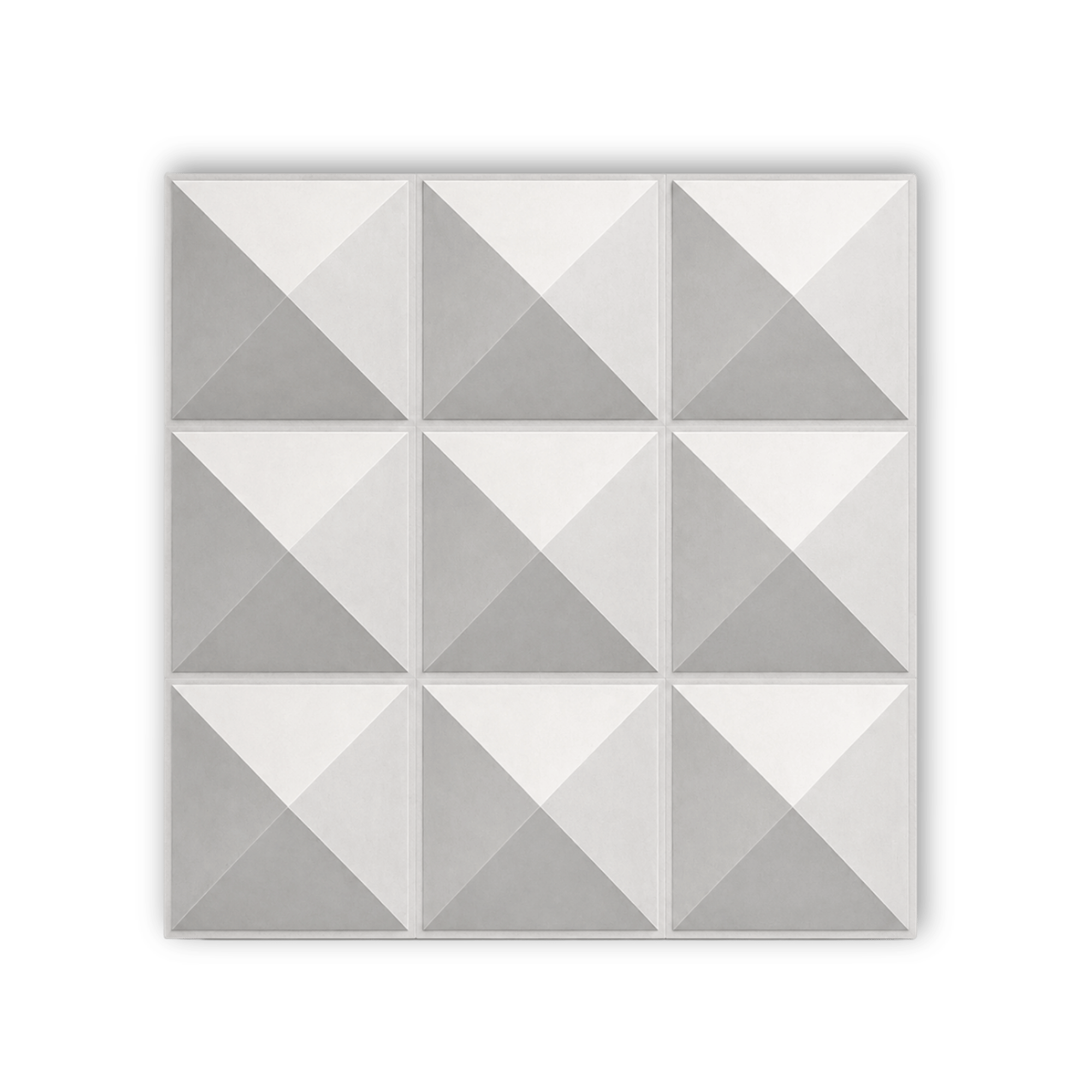 Plaque murale isolante 3D en PVC au motif pyramidal
