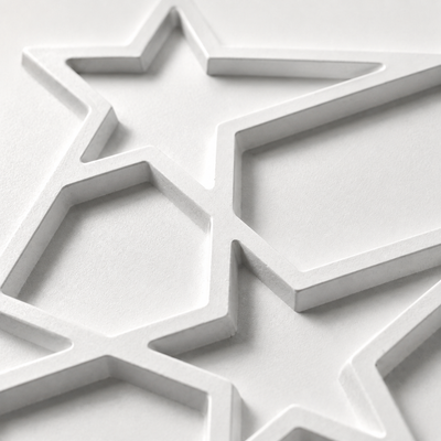 Panneau décoratif mural 3D blanc à motif étoilé géométrique