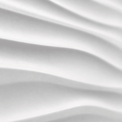 Panneau mural 3D blanc mat en PVC à motif ondulé